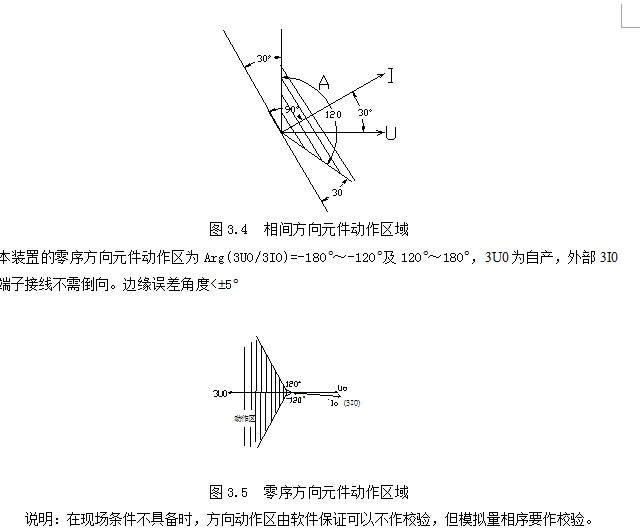 方向元件动作区域图