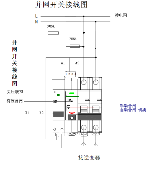 光伏自动并网开关接线图